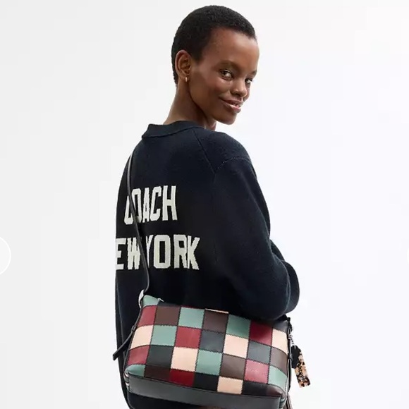 NWT Coactopia Alter/Ego Slouchy Shoulder Bag In Checkerboard Upcrafted Leather - Picture 2 of 7